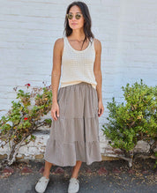 Sunkissed Tiered Midi Skirt