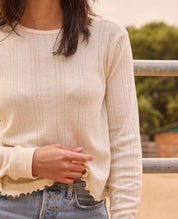 Foothill Pointelle Long Sleeve Crew