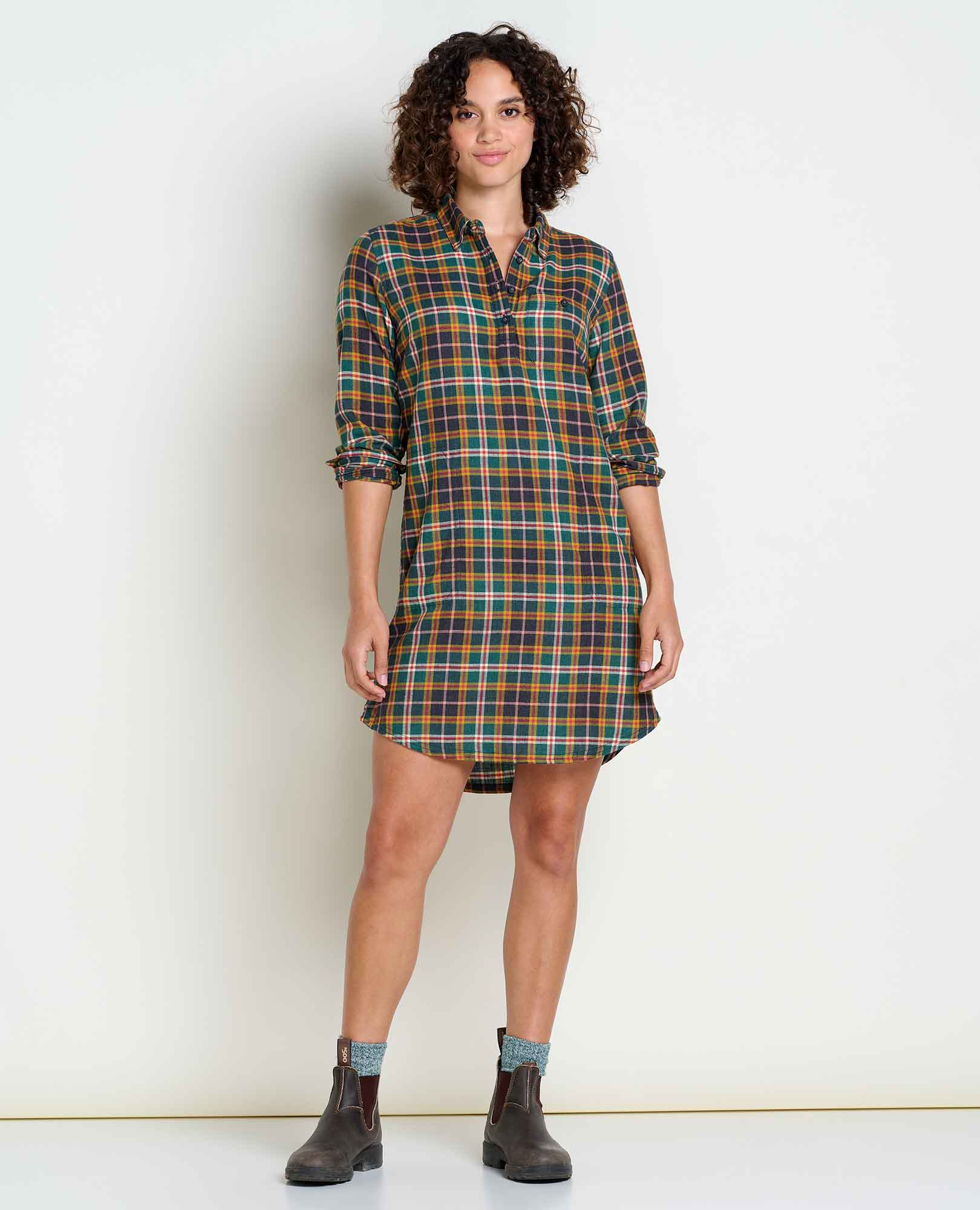 Re-Form Flannel Shirtdress