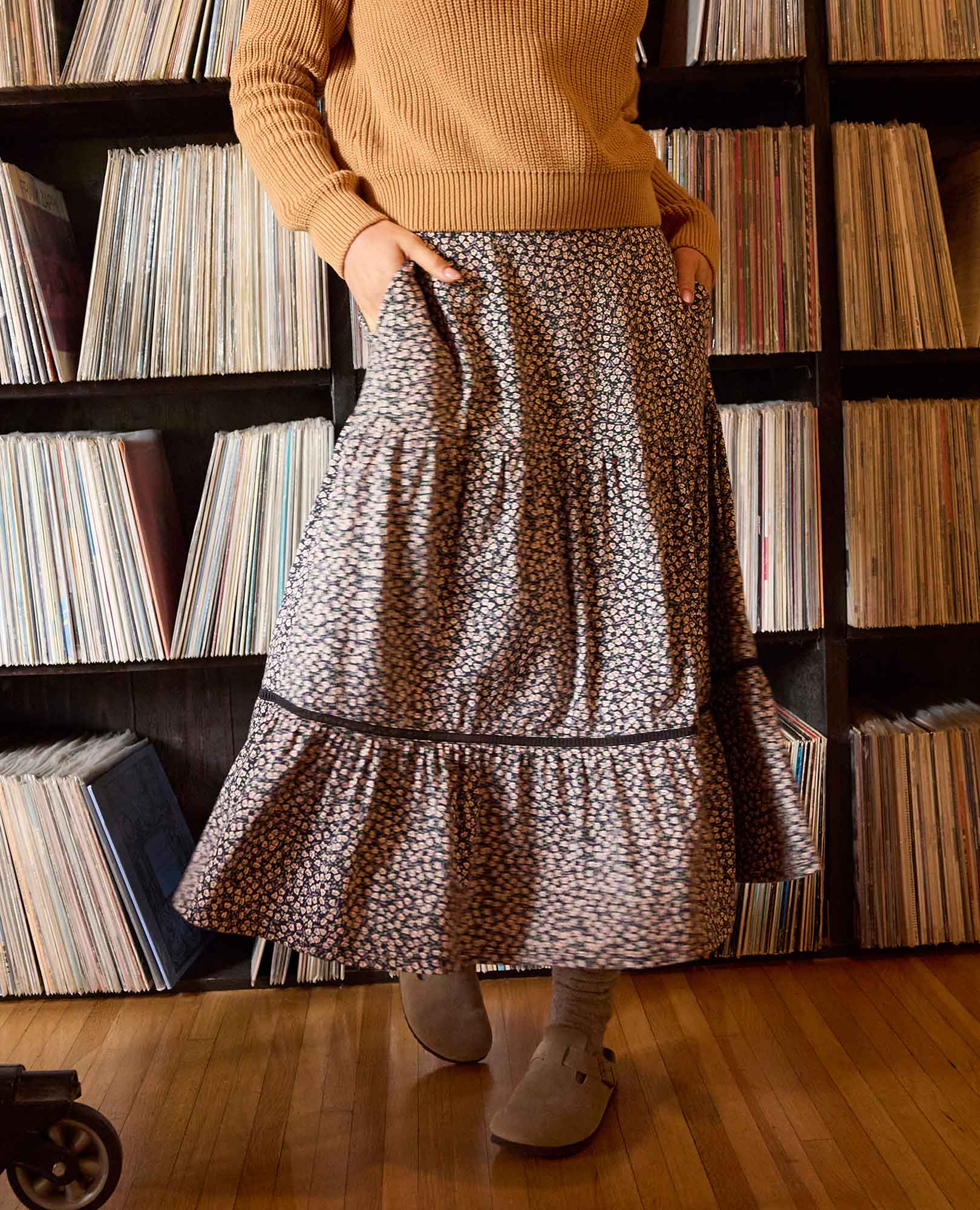 Marigold Tiered Midi Skirt